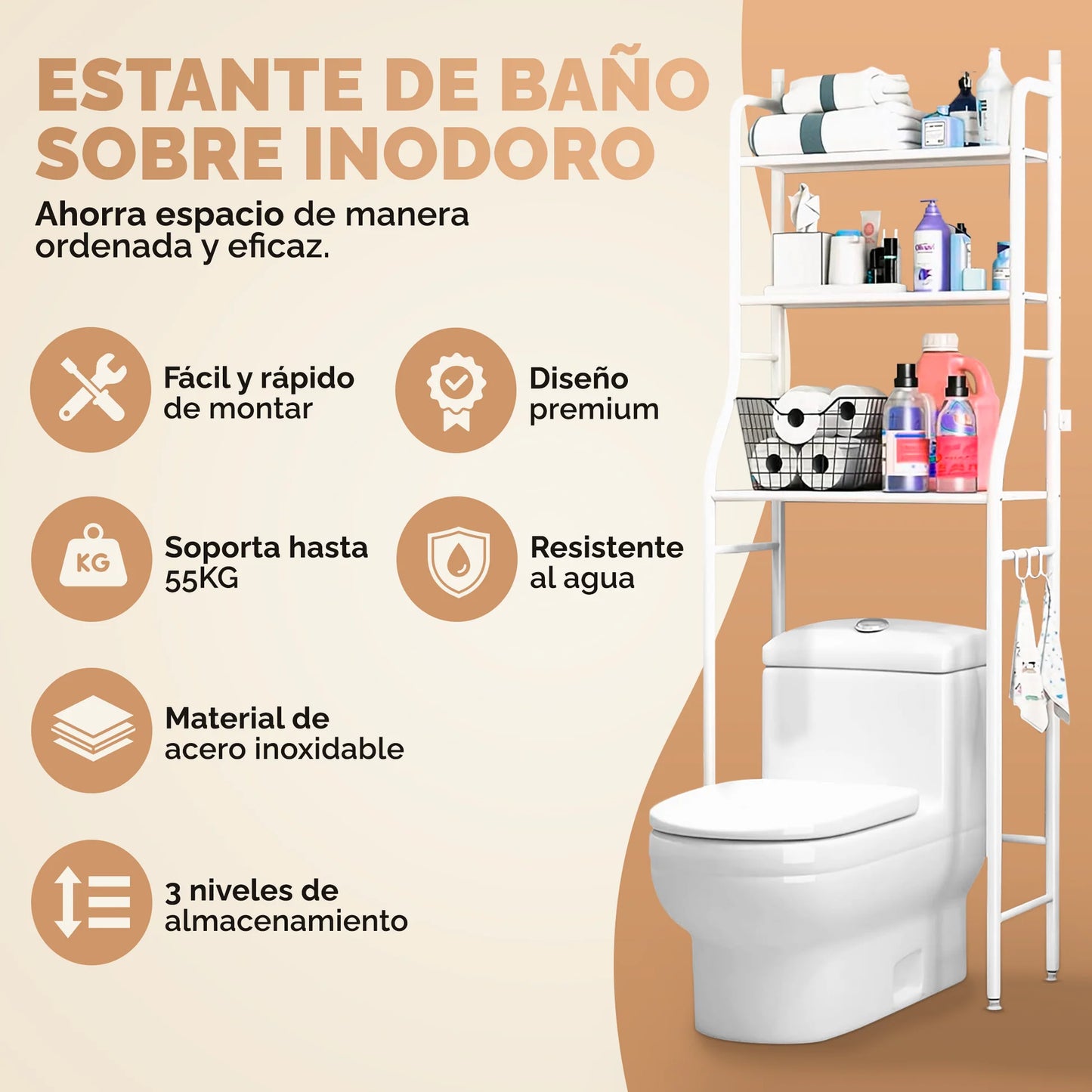 Estante para Baño 3 Niveles
