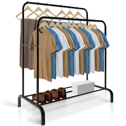 Perchero Doble Metálico Multifuncional con Ruedas